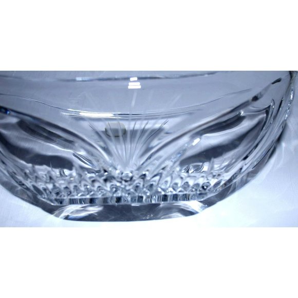 Vintage Bohemia cut crystal glass oval shaped Candy Dish approx $35 - Picture 6 of 7
